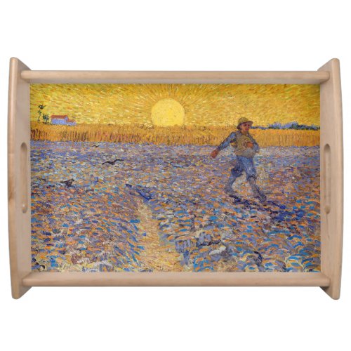Vincent van Gogh _ Sower with Setting Sun Serving Tray
