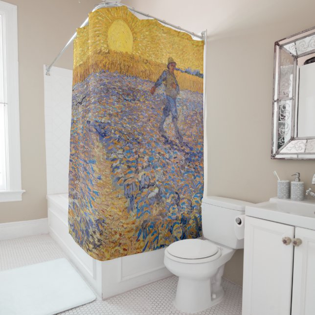 Vincent van Gogh - Sower with Setting Sun Shower Curtain (In Situ)