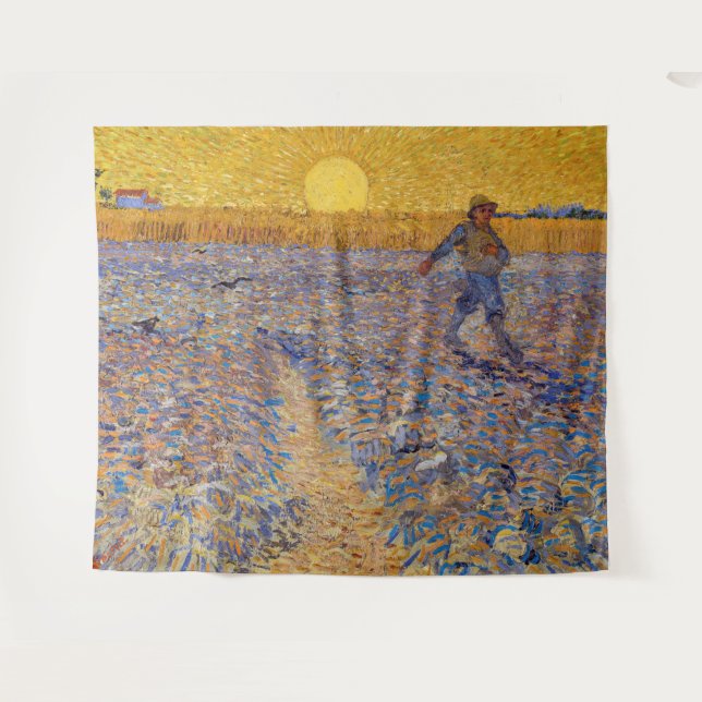 Vincent van Gogh - Sower with Setting Sun Tapestry (Front (Horizontal))