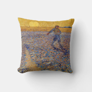 Vincent van Gogh - Sower with Setting Sun Throw Pillow