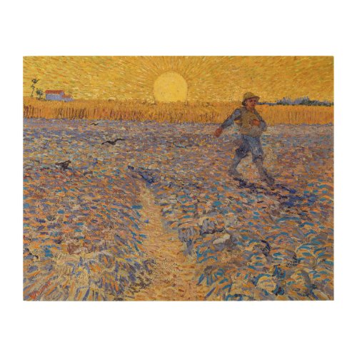 Vincent van Gogh _ Sower with Setting Sun Wood Wall Art