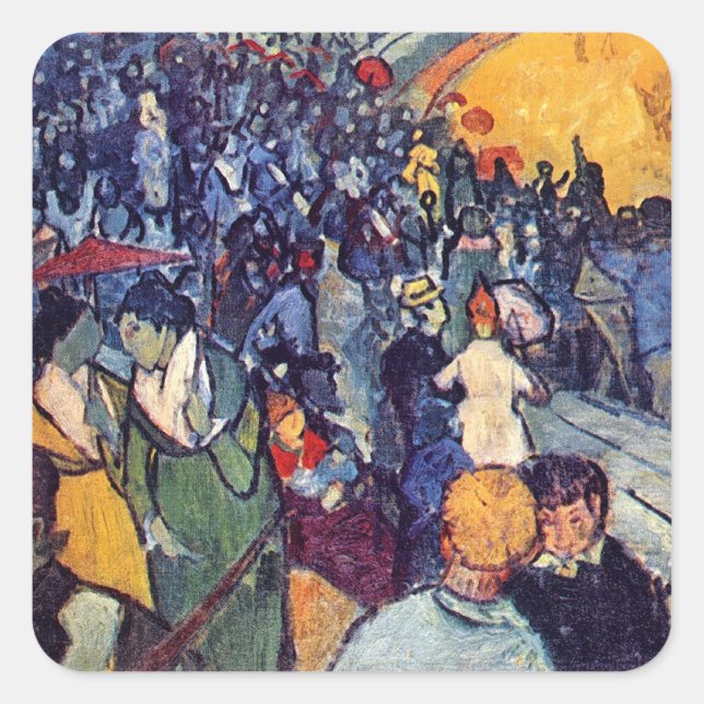 Vincent Van Gogh - Spectators In The Arena Square Sticker (Front)