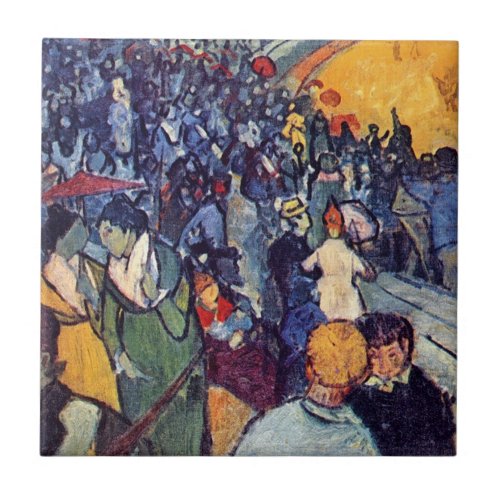 Vincent Van Gogh _ Spectators In The Arena Tile