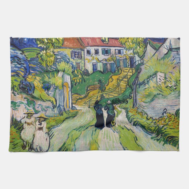 Vincent van Gogh - Stairway at Auvers Kitchen Towel (Horizontal)