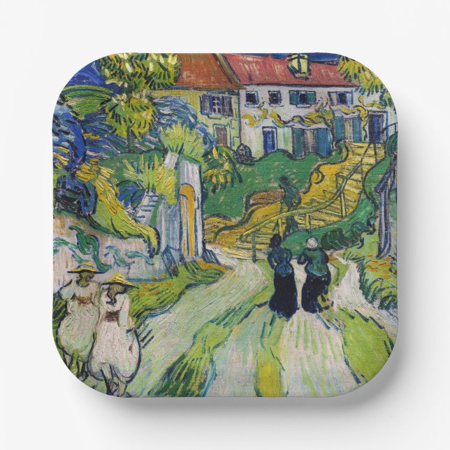 Vincent van Gogh - Stairway at Auvers Paper Plates (Front)
