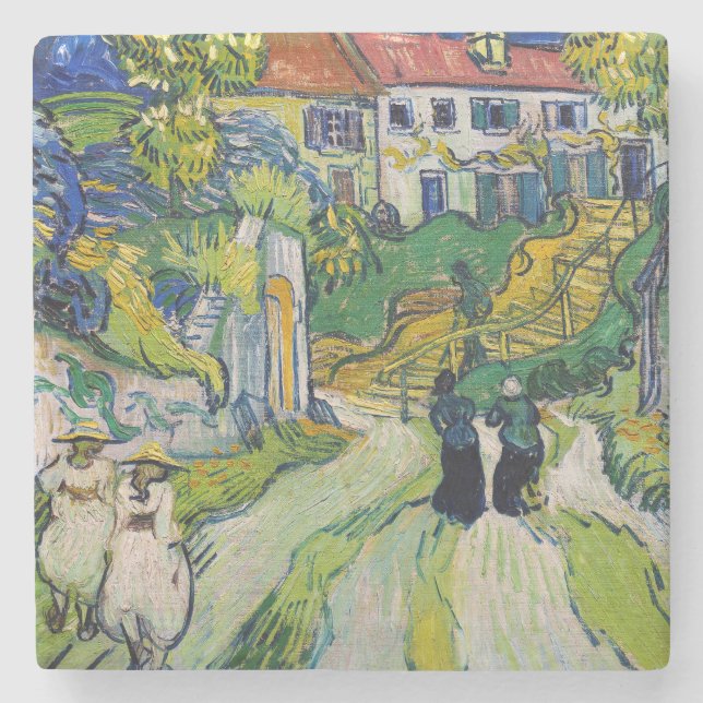 Vincent van Gogh - Stairway at Auvers Stone Coaster (Front)