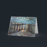 Vincent Van Gogh - Starlight Over the Rhone Holiday Card<br><div class="desc">Vincent Van Gogh’s impressionist masterpiece “Starlight Over the Rhone”. Vincent Van Gogh was a Dutch Post-Impressionist artist. Some of his paintings are now among the world's best known, most popular and expensive works of art. He did not embark upon a career as an artist until 1880 and his distinctive style...</div>