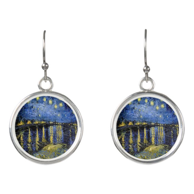 Vincent Van Gogh Starry Night 1888 Earrings (Front)