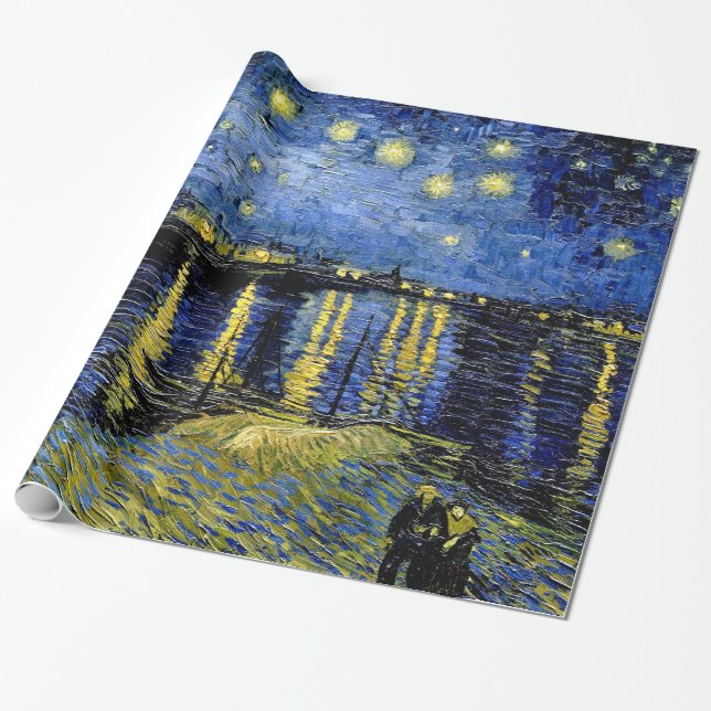 Vincent Van Gogh Starry Night 1888 Wrapping Paper (Unrolled)