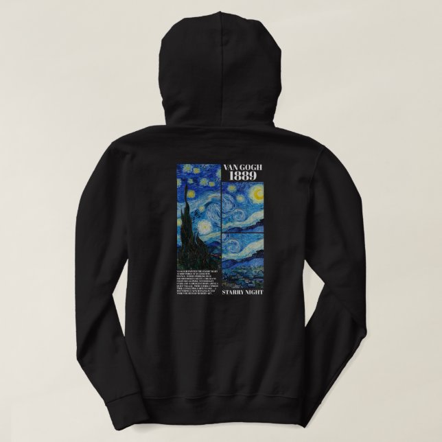 Vincent Van Gogh Starry Night 1889 Art  Hoodie (Design Back)