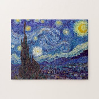 Vincent Van Gogh - Starry Night 1889 Jigsaw Puzzle by VintageBox at Zazzle