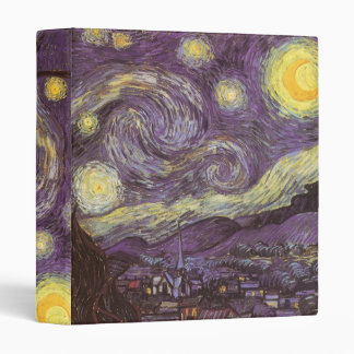 Vincent van Gogh - Starry Night 3 Ring Binder