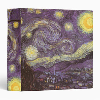 Vincent van Gogh - Starry Night 3 Ring Binder