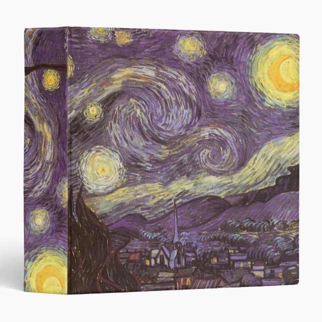 Vincent van Gogh - Starry Night 3 Ring Binder (Front/Spine)
