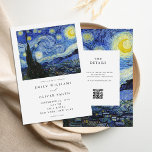 Vincent Van Gogh Starry Night All in One Wedding Invitation<br><div class="desc">Elegant modern wedding invitation featuring Vincent Van Gogh Starry Night painting</div>