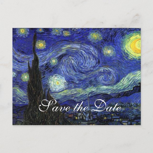 Vincent van Gogh, Starry Night Announcement Postcard (Front)