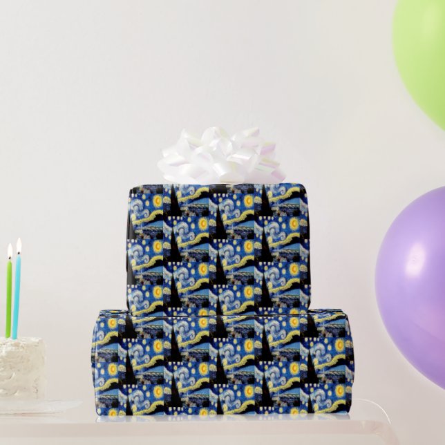 Vincent van Gogh Starry Night Art Gift Wrapping Paper (Party Gifts)