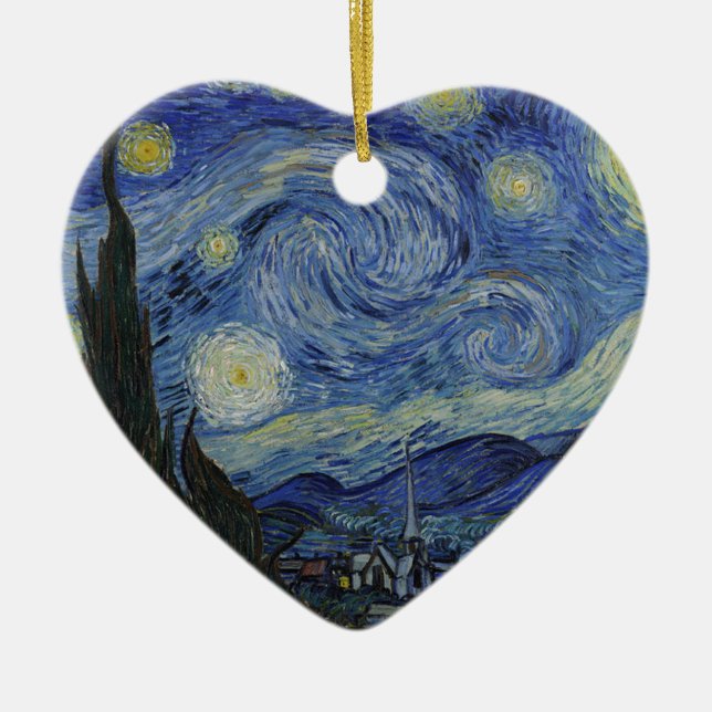 Vincent Van Gogh - Starry Night. Art Painting Ceramic Ornament (Front)