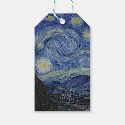 Vincent Van Gogh _ Starry Night Art Painting Gift Tags