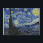 Vincent Van Gogh - Starry Night. Art Painting Postcard<br><div class="desc">Vincent Van Gogh - Starry Night painting.
Classic artwork from one of the worlds most famous painters.
Beautiful colours and swirls!</div>