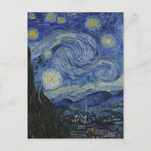 Vincent Van Gogh - Starry Night. Art Painting Postcard