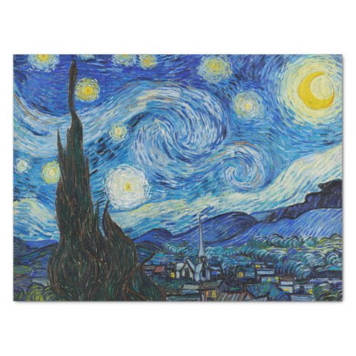 Vincent Van Gogh Starry Night Blue Yellow Tissue Paper