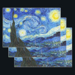 Vincent Van Gogh Starry Night Blue Yellow Wrapping Paper Sheets<br><div class="desc">Vincent Van Gogh Starry Night Blue Yellow Wrapping Paper Sheets Decoupage Decoupaging</div>