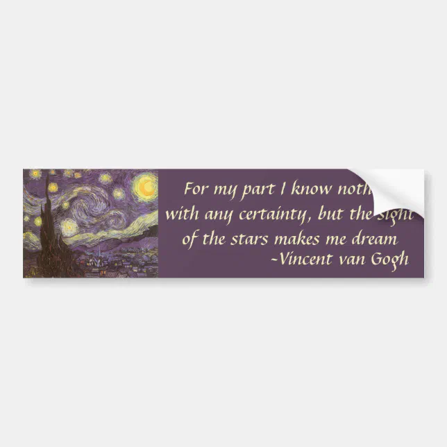 Vincent van Gogh - Starry Night Bumper Sticker | Zazzle