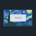 vincent van gogh starry night business card<br><div class="desc">Van Gogh's famous painting,  "The Starry Night." Painted during his stay at the Saint Remy asylum in the 1880's,  van Gogh depicted the rolling hills and cypress trees he saw from his window.  Digitally enhanced by PixDezines.  Copyright © 2008-2016 PixDezines.com™ and PixDezines™ on zazzle.com. All rights reserved.</div>