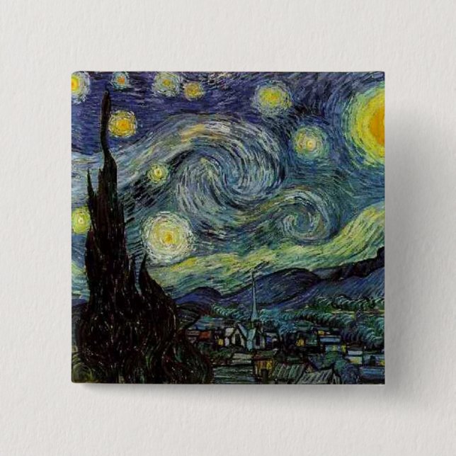 Vincent van Gogh - Starry Night Button (Front)