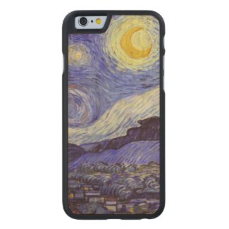 Vincent Van Gogh Starry Night Carved® Maple iPhone 6 Case