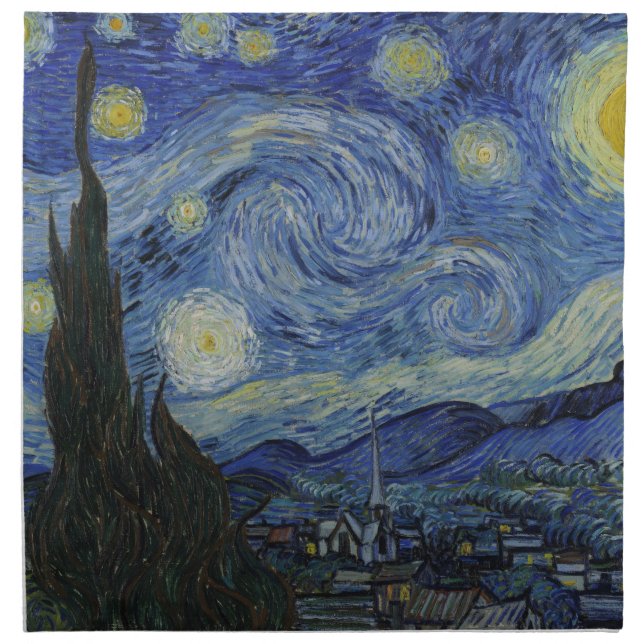Vincent Van Gogh Starry Night Dinner Napkins (Front)
