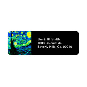 Vincent Van Gogh Starry Night Enhanced Label