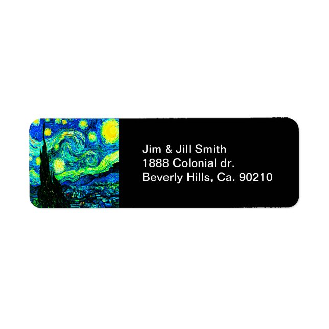 Vincent Van Gogh Starry Night Enhanced Label (Front)