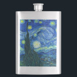 vincent van gogh starry night flask<br><div class="desc">Van Gogh's famous painting,  "The Starry Night." Painted during his stay at the Saint Remy asylum in the 1880's,  van Gogh depicted the rolling hills and cypress trees he saw from his window.  Digitally enhanced by PixDezines.  Copyright © 2008-2016 PixDezines.com™ and PixDezines™ on zazzle.com. All rights reserved.</div>