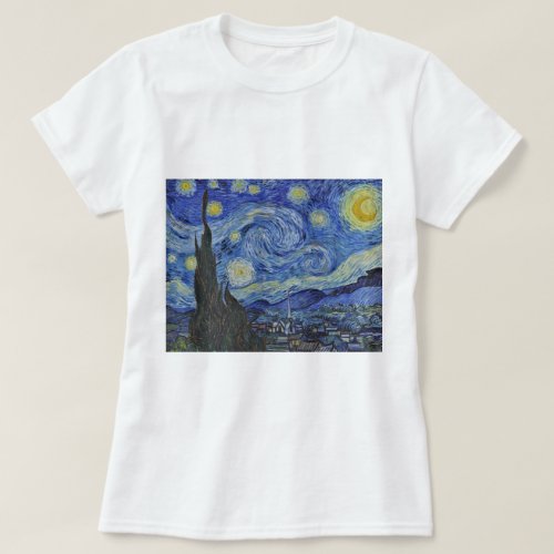 Vincent van Gogh Starry Night GalleryHD Fine Art T_Shirt