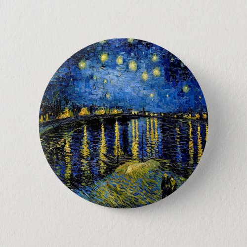 Vincent Van Gogh Starry Night Over The Rhone 1888 Button