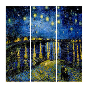 Vincent Van Gogh Starry Night Over The Rhone 1888 Triptych