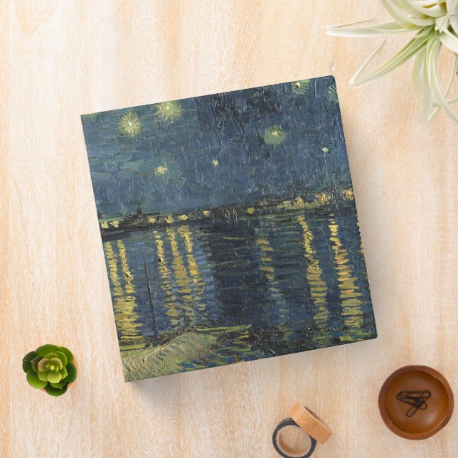Vincent van Gogh | Starry Night Over the Rhone 3 Ring Binder (In Situ)
