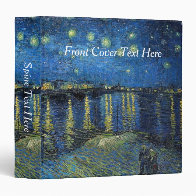Vincent van Gogh - Starry Night Over the Rhone 3 Ring Binder (Front/Spine)