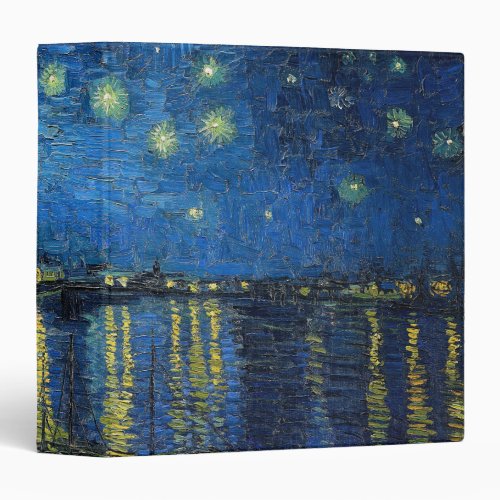 Vincent van Gogh _ Starry Night Over the Rhone 3 Ring Binder