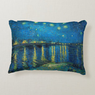 Vincent Van Gogh Starry Night Over the Rhone Accent Pillow