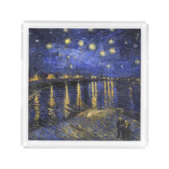 Vincent Van Gogh Starry Night Over The Rhone Acrylic Tray (Front)