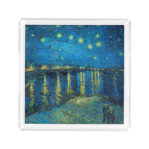 Vincent Van Gogh Starry Night Over the Rhone Acrylic Tray