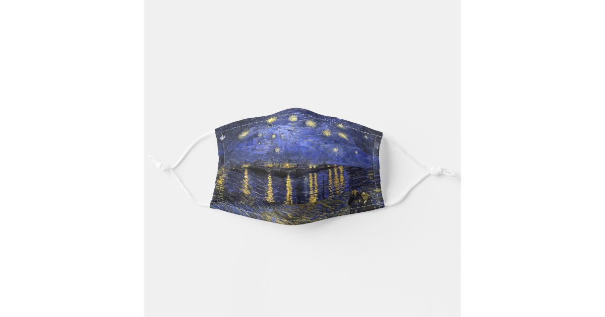 Vincent Van Gogh Starry Night Over The Rhone Adult Cloth Face Mask Zazzle Com