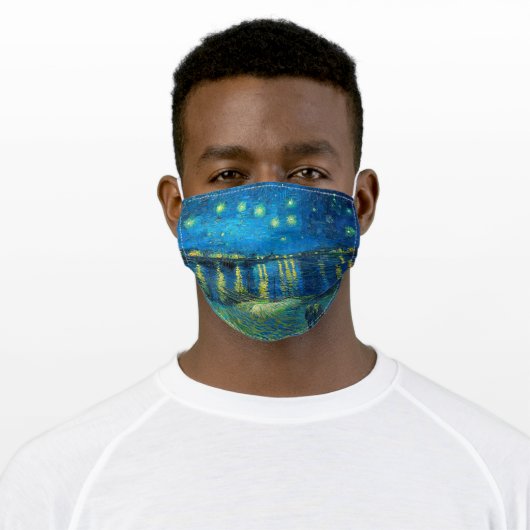 Vincent Van Gogh Starry Night Over The Rhone Adult Cloth Face Mask (Worn)