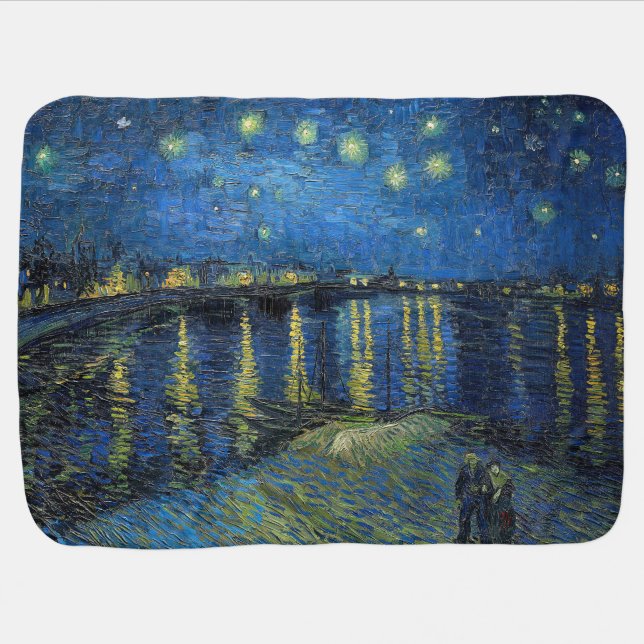 Vincent van Gogh - Starry Night Over the Rhone Baby Blanket (Horizontal)