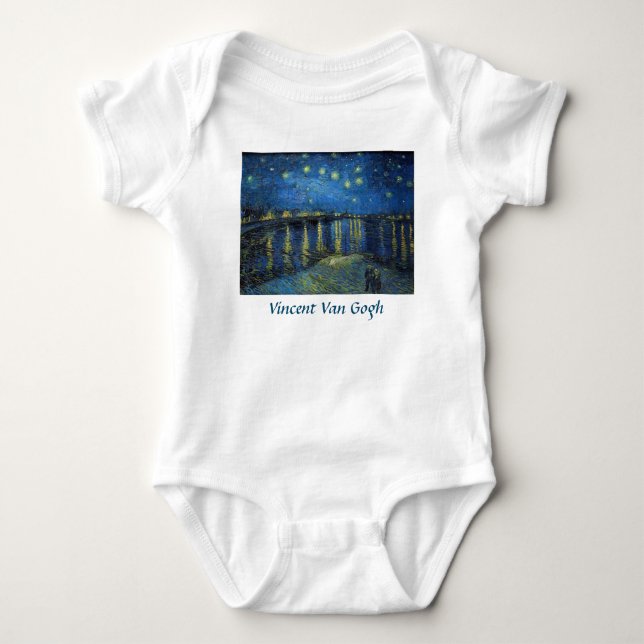 Vincent van Gogh - Starry Night Over the Rhone Baby Bodysuit (Front)