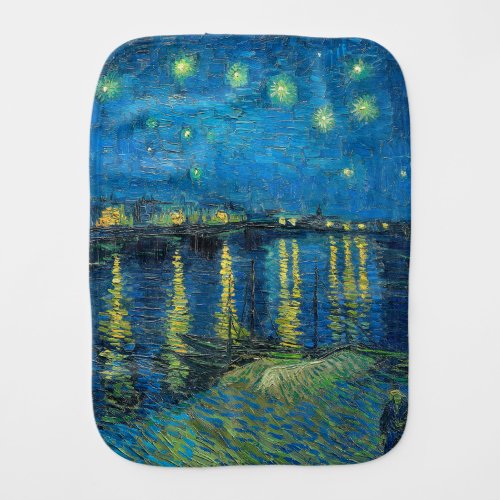 Vincent Van Gogh Starry Night Over the Rhone Baby Burp Cloth