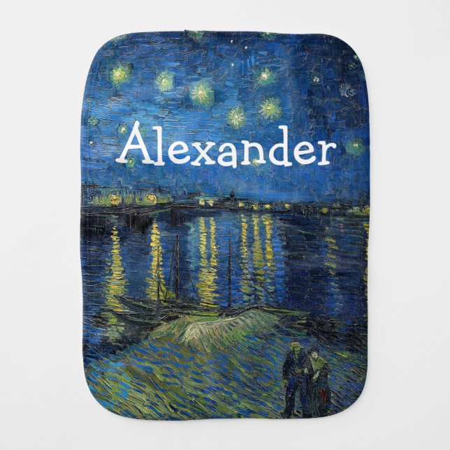 Vincent van Gogh - Starry Night Over the Rhone Baby Burp Cloth (Front)